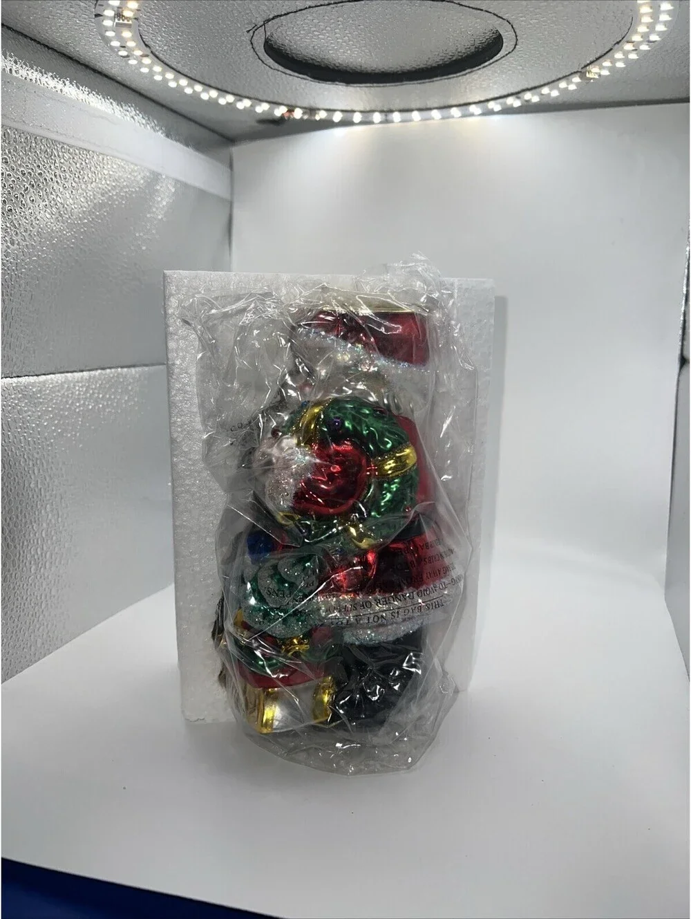 Vintage Santa Candle Holder Glass Mercury